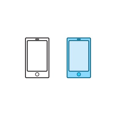 mobile phone logo icon illustration colorful and outline