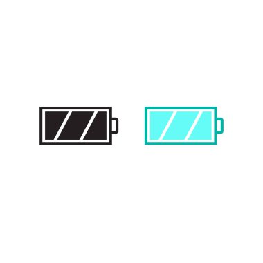 battery logo icon illustration colorful and outline