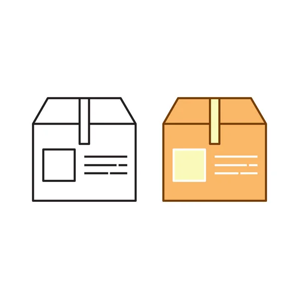 Package Box Logo Icon Illustration Colorful Outline — Stockvektor