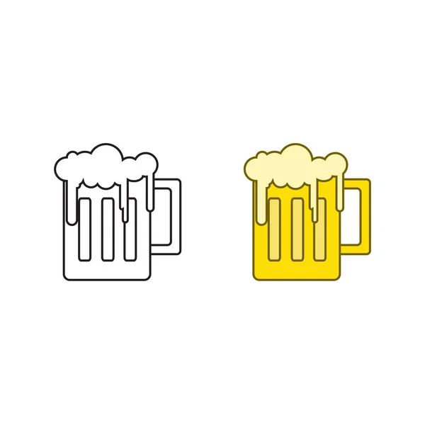 Beer Logo Icon Illustration Colorful Outline — 스톡 벡터