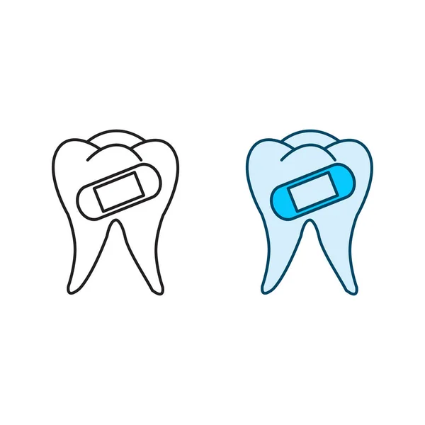 Toothache Logo Icon Illustration Colorful Outline — Wektor stockowy