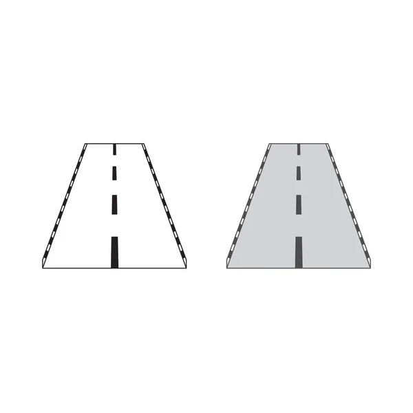 道路路标图标彩色图像和轮廓 — 图库矢量图片