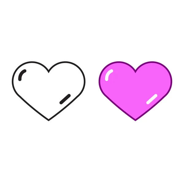 Herz Logo Symbol Abbildung Bunt Und Umrissen — Stockvektor
