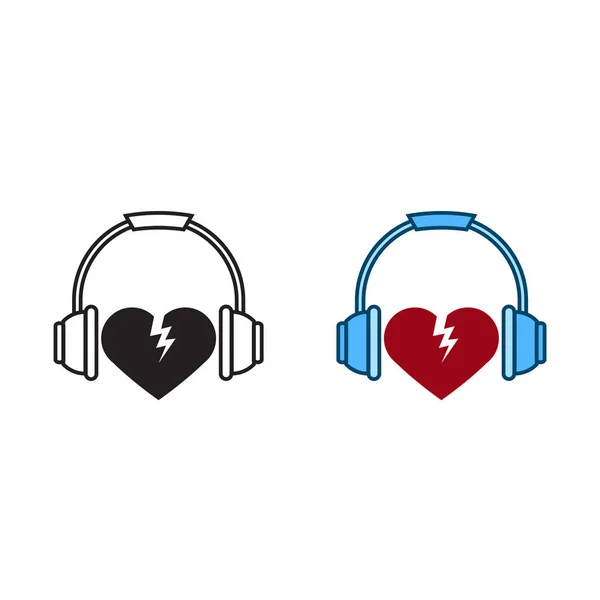 Music Lover Logo Icon Illustration Colorful Outline — Stockvector