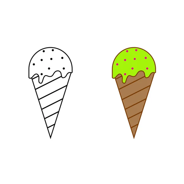 Ice Cream Logo Icon Illustration Colorful Outline — Stock Vector