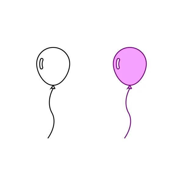 Εικονίδιο Εικονίδιο Λογότυπο Μπαλόνι Πολύχρωμο Και Περίγραμμα — Διανυσματικό Αρχείο