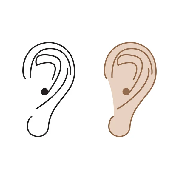 Ears Logo Icon Illustration Colorful Outline — Stockvector