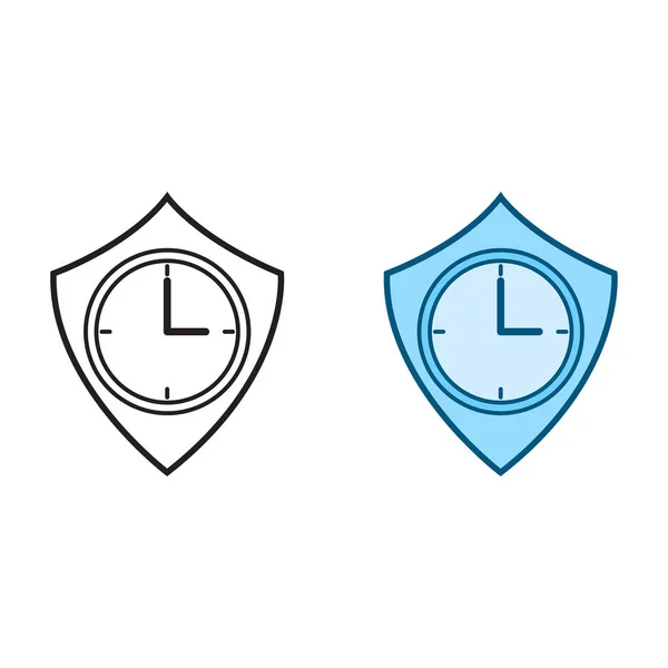 Иконка Логотипом Хранителя Времени Красочная Набросок — стоковый вектор