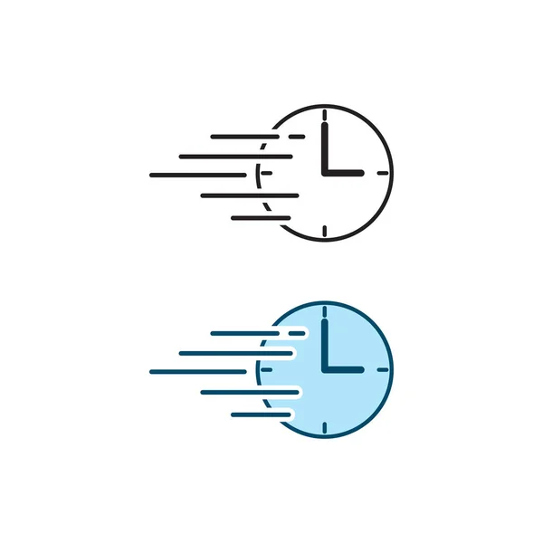 Uhr Logo Symbol Abbildung Bunt Und Umrissen — Stockvektor
