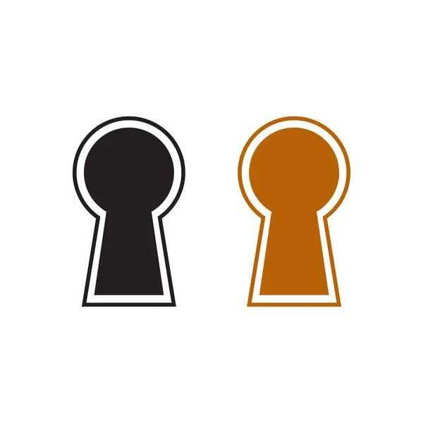 Keyhole Logo Icon Illustration Colorful Outline — Vetor de Stock