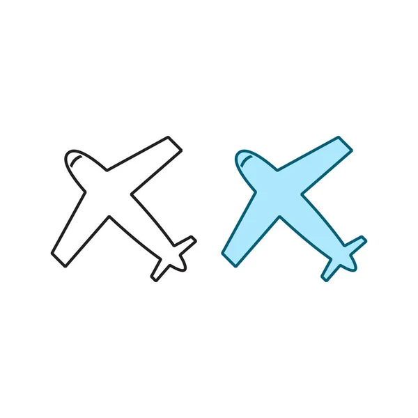 Airplane Logo Icon Illustration Colorful Outline — Stockvektor