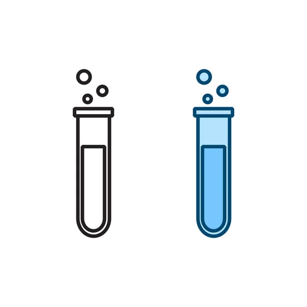 Química Tubo Logotipo Icono Ilustración Colorido Contorno — Archivo Imágenes Vectoriales
