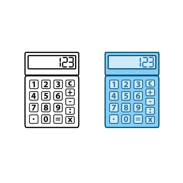 Calculadora Logotipo Ícone Ilustração Colorido Contorno —  Vetores de Stock