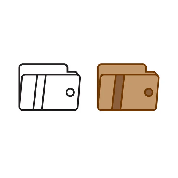 Wallet Logo Icon Illustration Colorful Outline — Vettoriale Stock