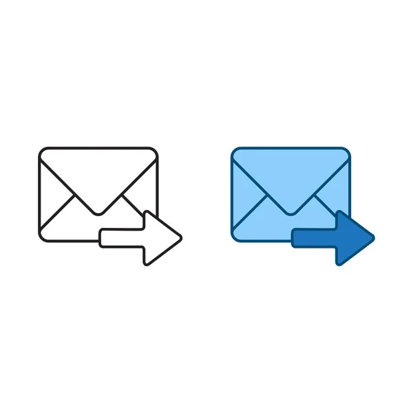 Inviare Mail Logo Icona Illustrazione Colorata Contorno — Vettoriale Stock