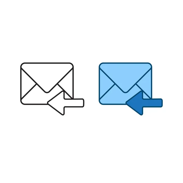 Ontvang Mail Logo Pictogram Illustratie Kleurrijk Schets — Stockvector