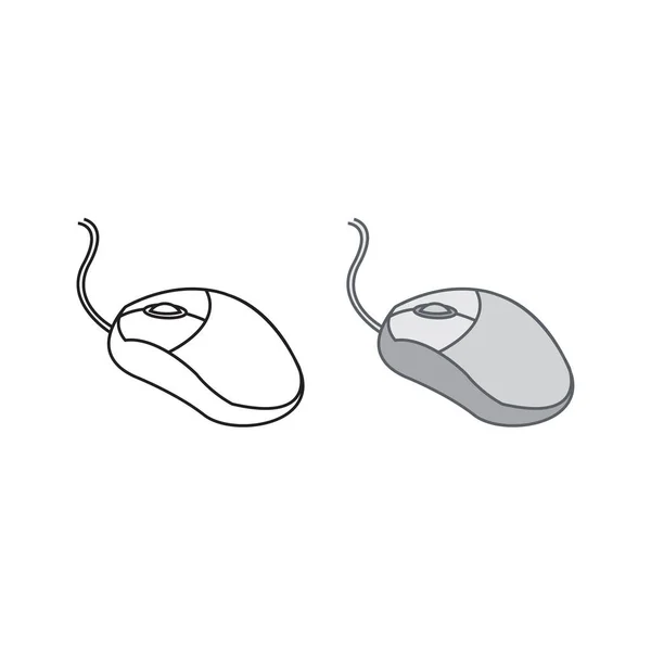 Εικονίδιο Εικονίδιο Λογότυπο Του Ποντικιού Πολύχρωμο Και Περίγραμμα — Διανυσματικό Αρχείο