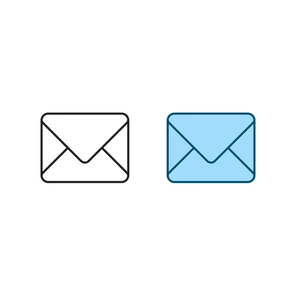 Φάκελος Mail Εικονίδιο Λογότυπο Πολύχρωμο Εικονογράφηση Και Περίγραμμα — Διανυσματικό Αρχείο