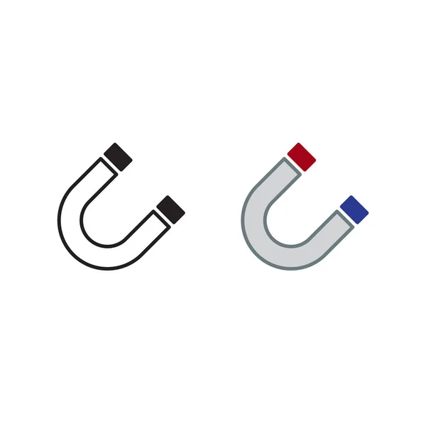 Μαγνήτης Εικονογράφηση Εικονίδιο Λογότυπο Πολύχρωμο Και Περίγραμμα — Διανυσματικό Αρχείο