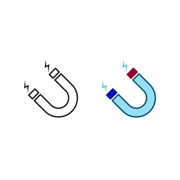 Magnet Logo Symbol Abbildung Bunt Und Umriss — Stockvektor
