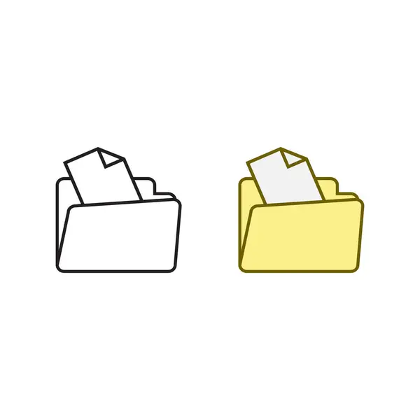Folder File Logo Icon Illustration Colorful Outline — Stock Vector