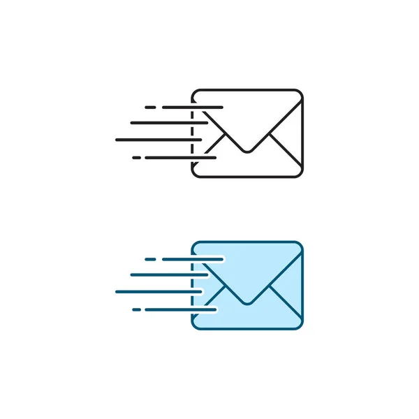 Φάκελος Mail Εικονίδιο Λογότυπο Πολύχρωμο Εικονογράφηση Και Περίγραμμα — Διανυσματικό Αρχείο