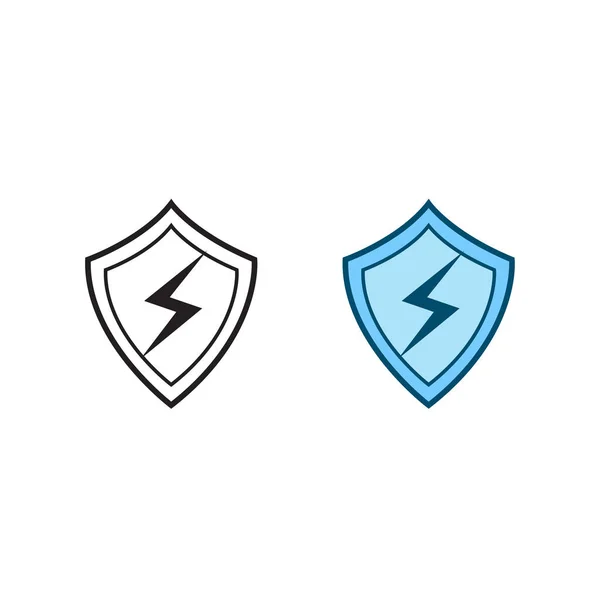 Energy Shield Logo Icon Illustration Colorful Outline — Archivo Imágenes Vectoriales