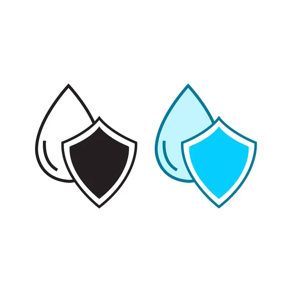 Water Guard Logo Icon Illustration Colorful Outline — стоковый вектор