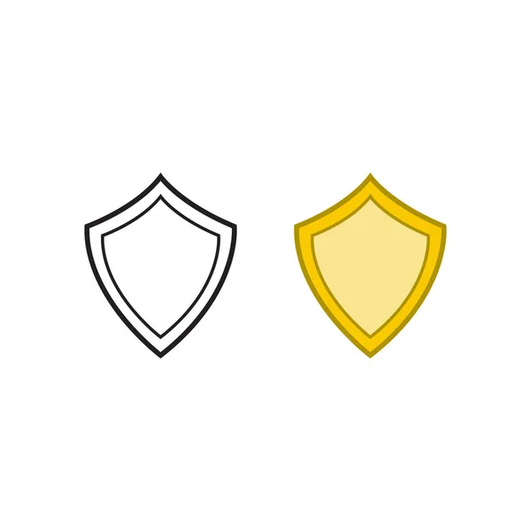 Escudo Logotipo Ícone Ilustração Colorido Contorno — Vetor de Stock