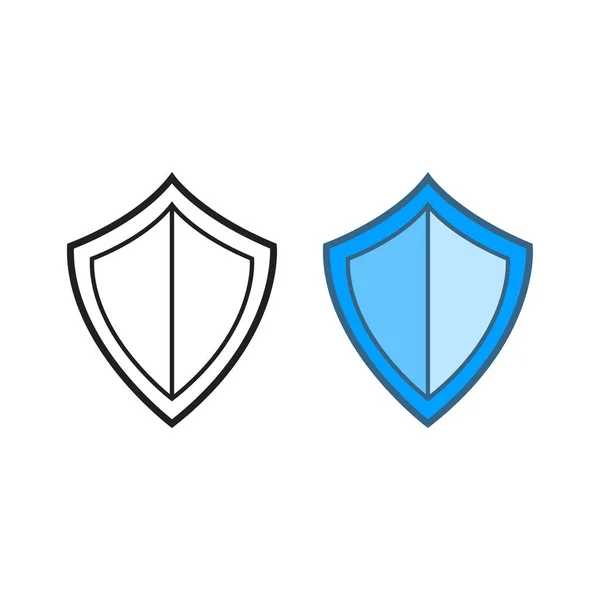 Shield Logo Icon Illustration Colorful Outline — 图库矢量图片