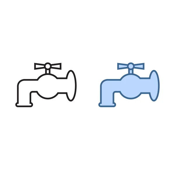 Water Faucet Logo Icon Illustration Colorful Outline — Stockový vektor