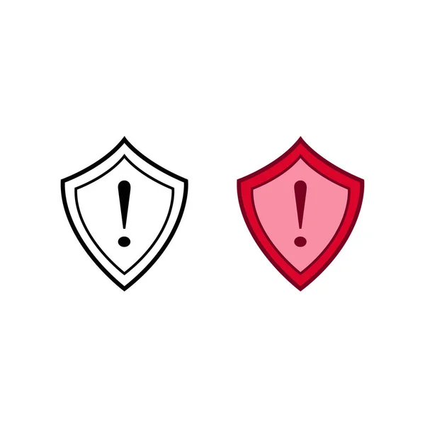 Caution Guard Logo Icon Illustration Colorful Outline — Vettoriale Stock