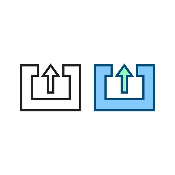 Upload Logo Icon Illustration Colorful Outline — Stockvektor