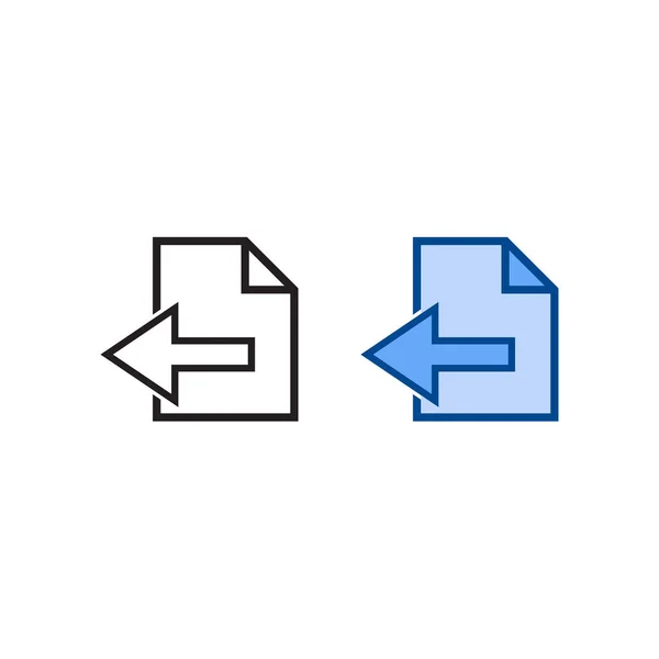 File Data Transfer Logo Icon Illustration Colorful Outline — ストックベクタ