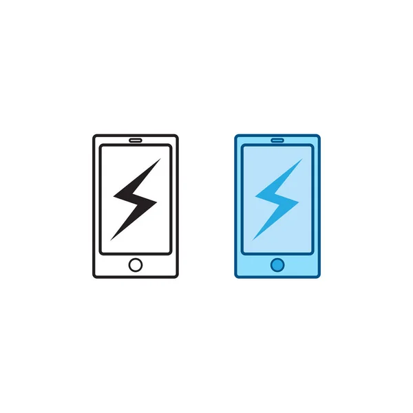Mobile Phone Charge Logo Icon Illustration Colorful Outline — Archivo Imágenes Vectoriales