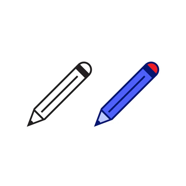 Bleistift Logo Symbol Abbildung Bunt Und Umriss — Stockvektor