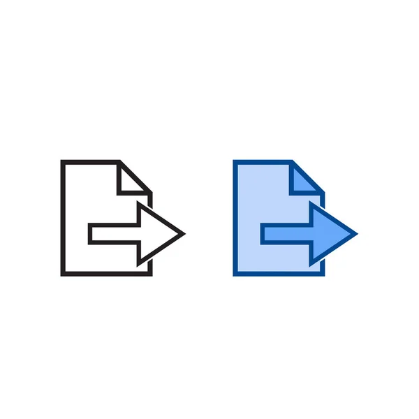 File Data Transfer Logo Icon Illustration Colorful Outline — Stok Vektör