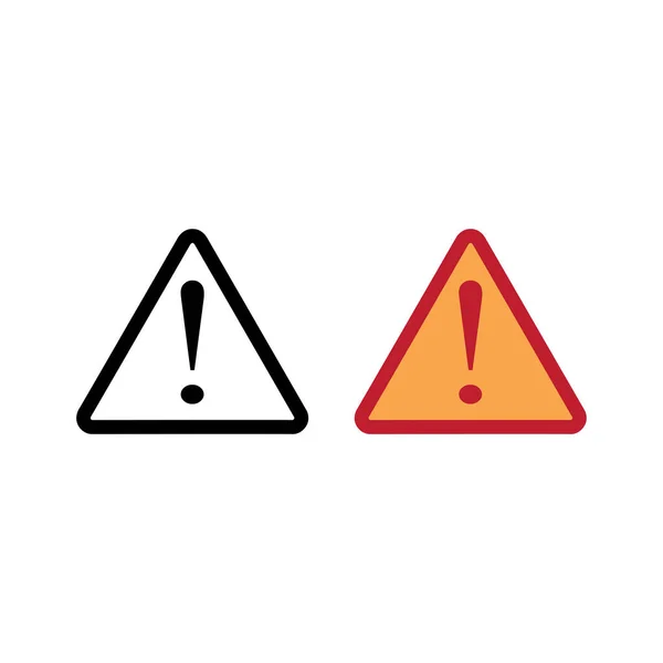 Aviso Cautela Ícone Logotipo Ilustração Colorido Contorno — Vetor de Stock