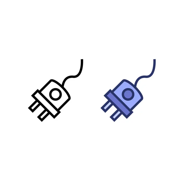 Электрическая Иконка Логотипа Плагина Красочные Наброски — стоковый вектор