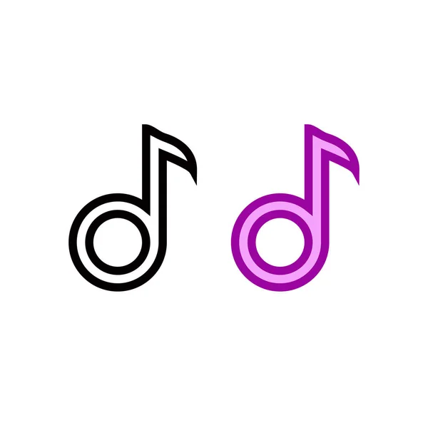 Melody Key Logo Icon Illustration Colorful Outline — Stockvector