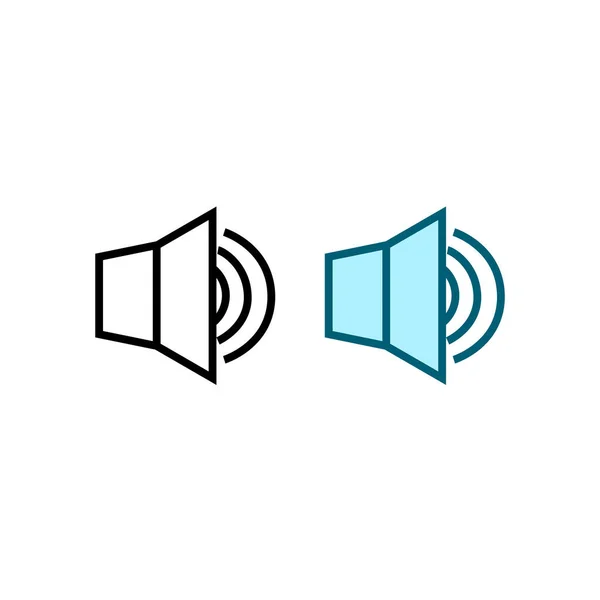 Lautsprecher Logo Symbol Abbildung Bunt Und Umriss — Stockvektor