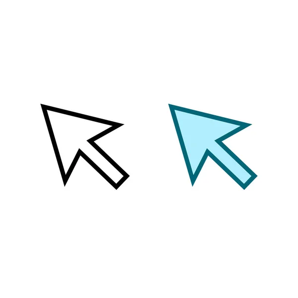 Arrow Cursor Logo Icon Illustration Colorful Outline — Stock Vector