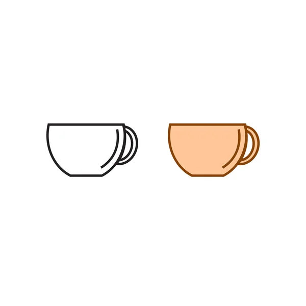 Cup Logo Icon Illustration Colorful Outline — Archivo Imágenes Vectoriales