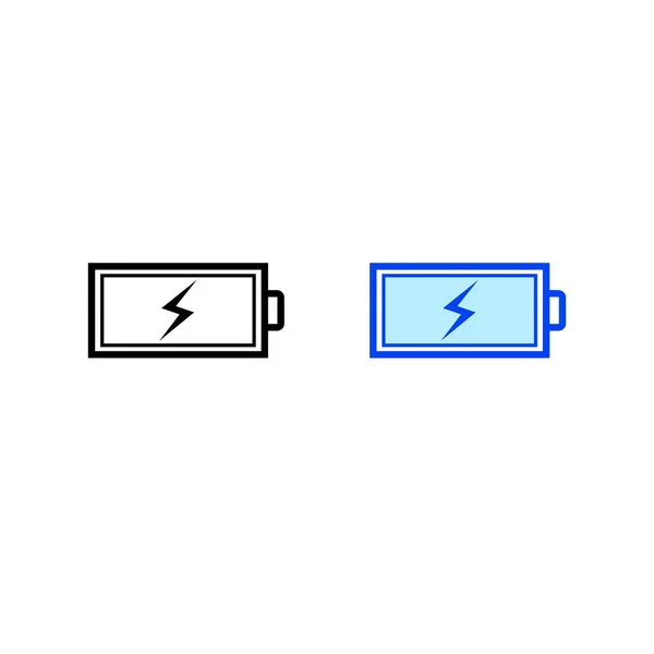 Ikona Logo Baterii Ilustracja Kolorowe Zarys — Wektor stockowy