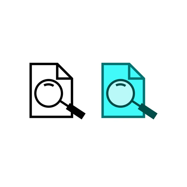 Magnifying Glass Logo Icon Illustration Colorful Outline — Stok Vektör