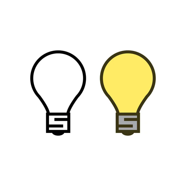 Lightbulb Logo Icon Illustration Colorful Outline — Stockový vektor