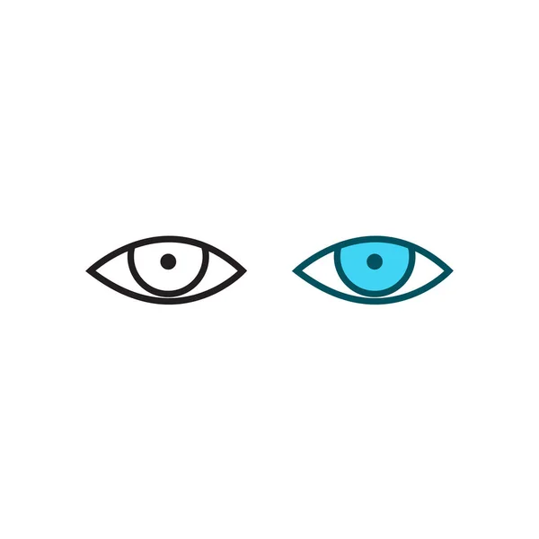 Очі Логотип Іконка Ілюстрація Барвистий Контур — стоковий вектор