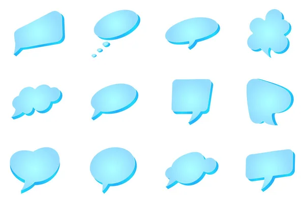 Blue Bubble Speech Comic Empty Element Design — Stockvektor