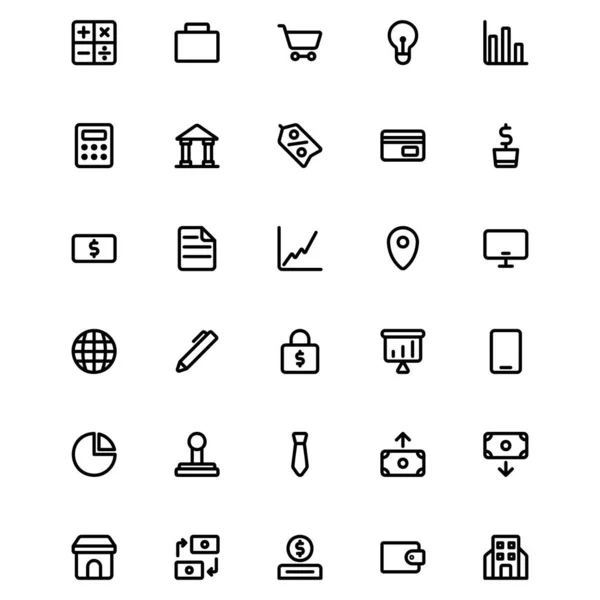 Graphique Vectoriel Business Icon Set Parfait Pour Interface Utilisateur Nouvelle — Image vectorielle