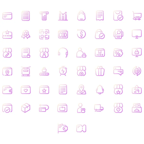 Vetor Conjunto Ícones Compras Online Gradient Perfeito Para Interface Usuário —  Vetores de Stock